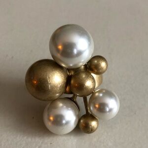 Lia Sophia Gold and Pearl Statement Ring